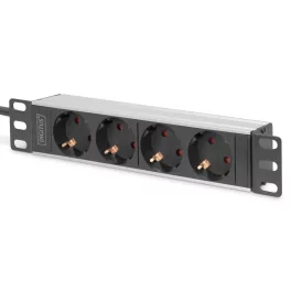   DIGITUS DN-95402 10" 1U PDU 230V 16A 4x Schuko aljzat CEE7/7 csatlakozó hálózati 2m elosztósor