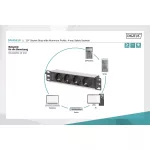 DIGITUS DN-95402 10" 1U PDU 230V 16A 4x Schuko aljzat CEE7/7 csatlakozó hálózati 2m elosztósor