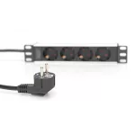 DIGITUS DN-95402 10" 1U PDU 230V 16A 4x Schuko aljzat CEE7/7 csatlakozó hálózati 2m elosztósor