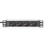 DIGITUS DN-95402 10" 1U PDU 230V 16A 4x Schuko aljzat CEE7/7 csatlakozó hálózati 2m elosztósor
