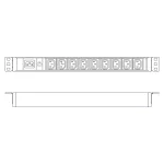DIGITUS DN-95429 19"" 1U PDU 230V 10A 9xIEC C13 aljzat IEC C14 csatlakozó 2m elosztósor