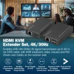 DIGITUS DS-55357 HDMI 4K UHD 30Hz Cat.6 KVM IP 40m extender szett