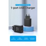 Vention USB-A (1-port,12W, fekete), töltő