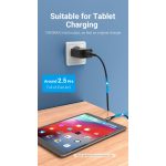 Vention USB-A (1-port,12W, fekete), töltő