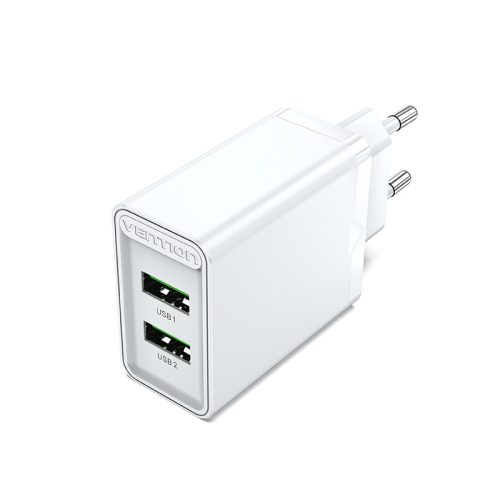 Vention USB-A+A (2port, 18W/18W,fehér), töltő