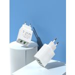 Vention USB-A+A (2port, 18W/18W,fehér), töltő