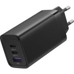 Vention USB-C+C+A (65W/30W/30W,  3-portos, fekete), töltő