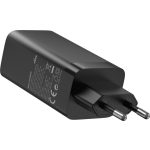 Vention USB-C+C+A (65W/30W/30W,  3-portos, fekete), töltő