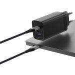 Vention USB-C+C+A (65W/30W/30W,  3-portos, fekete), töltő