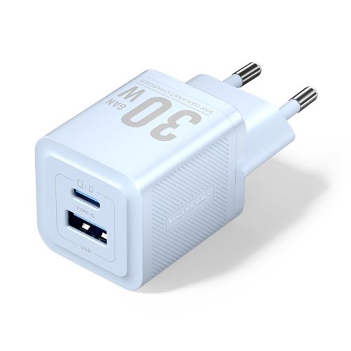 Vention USB-C+A (30W/30W, 2-portos, kék, GaN), töltő