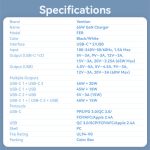 Vention USB-C+C+A (65W/65W/60W, 3-portos GaN, fehér), töltő