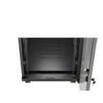 Lanberg FF01-6032-12BL 19 32U SZÉL:600mm MÉLY:1000mm MAG:1676mm lapraszerelt LCD üvegajtós fekete szerver szekrény