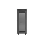 Lanberg FF01-6032-23BL 19 32U SZÉL:600mm MÉLY:1000mm MAG:1676mm lapraszerelt LCD hálós fémajtós fekete szerver szekrény