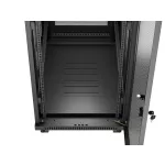 Lanberg FF01-6032-23BL 19 32U SZÉL:600mm MÉLY:1000mm MAG:1676mm lapraszerelt LCD hálós fémajtós fekete szerver szekrény
