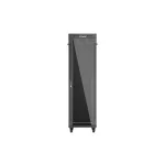 Lanberg FF01-6042-12BL 19 42U SZÉL:600mm MÉLY:1000mm MAG:2127mm lapraszerelt LCD üvegajtós fekete szerver szekrény