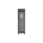 Lanberg FF01-6042-23BL 19 42U SZÉL:600mm MÉLY:1000mm MAG:2127mm lapraszerelt LCD hálós fémajtós fekete szerver szekrény
