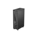Lanberg FF01-6242-12BL 19 42U SZÉL:600mm MÉLY:1200mm MAG:2018 mm lapraszerelt LCD üvegajtós fekete szerver szekrény
