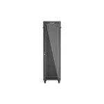 Lanberg FF01-6242-12BL 19 42U SZÉL:600mm MÉLY:1200mm MAG:2018 mm lapraszerelt LCD üvegajtós fekete szerver szekrény
