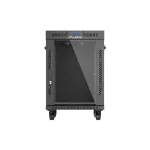 Lanberg FF01-6615-12BL 19 15U SZÉL:600mm MÉLY:600mm MAG:928mm lapraszerelt LCD üvegajtós fekete álló rack szekrény