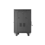 Lanberg FF01-6615-12BL 19 15U SZÉL:600mm MÉLY:600mm MAG:928mm lapraszerelt LCD üvegajtós fekete álló rack szekrény
