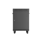 Lanberg FF01-6615-12BL 19 15U SZÉL:600mm MÉLY:600mm MAG:928mm lapraszerelt LCD üvegajtós fekete álló rack szekrény