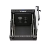 Lanberg FF01-6615-12BL 19 15U SZÉL:600mm MÉLY:600mm MAG:928mm lapraszerelt LCD üvegajtós fekete álló rack szekrény