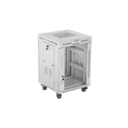   Lanberg FF01-6615-12SL 19 15U SZÉL:600mm MÉLY:600mm MAG:922mm lapraszerelt LCD üvegajtós szürke álló rack szekrény