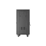 Lanberg FF01-6622-12BL 19 22U SZÉL:600mm MÉLY:600mm MAG:1234mm lapraszerelt LCD üvegajtós fekete álló rack szekrény