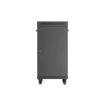 Lanberg FF01-6622-12BL 19 22U SZÉL:600mm MÉLY:600mm MAG:1234mm lapraszerelt LCD üvegajtós fekete álló rack szekrény