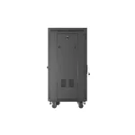 Lanberg FF01-6622-23BL 19 22U SZÉL:600mm MÉLY:600mm MAG:1239mm lapraszerelt LCD hálós fémajtós fekete álló rack szekrény