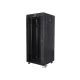 Lanberg FF01-6627-12BL 19 27U SZÉL:600mm MÉLY:600mm MAG:1431mm lapraszerelt LCD üvegajtós fekete álló rack szekrény
