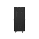 Lanberg FF01-6627-12BL 19 27U SZÉL:600mm MÉLY:600mm MAG:1431mm lapraszerelt LCD üvegajtós fekete álló rack szekrény