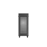 Lanberg FF01-6627-23BL 19 27U SZÉL:600mm MÉLY:600mm MAG:1461mm lapraszerelt LCD hálós fémajtós fekete álló rack szekrény