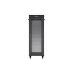 Lanberg FF01-6632-23BL 19 32U SZÉL:600mm MÉLY:600mm MAG:1603mm lapraszerelt LCD hálós fémajtós fekete álló rack szekrény