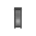 Lanberg FF01-6632-23BL 19 32U SZÉL:600mm MÉLY:600mm MAG:1603mm lapraszerelt LCD hálós fémajtós fekete álló rack szekrény