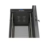 Lanberg FF01-6632-23BL 19 32U SZÉL:600mm MÉLY:600mm MAG:1603mm lapraszerelt LCD hálós fémajtós fekete álló rack szekrény