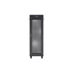 Lanberg FF01-6637-23BL 19 37U SZÉL:600mm MÉLY:600mm MAG:1898mm lapraszerelt LCD hálós fémajtós fekete álló rack szekrény