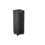 Lanberg FF01-6637-23BL 19 37U SZÉL:600mm MÉLY:600mm MAG:1898mm lapraszerelt LCD hálós fémajtós fekete álló rack szekrény