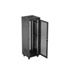 Lanberg FF01-6637-23BL 19 37U SZÉL:600mm MÉLY:600mm MAG:1898mm lapraszerelt LCD hálós fémajtós fekete álló rack szekrény