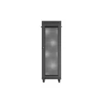 Lanberg FF01-6637-23BL 19 37U SZÉL:600mm MÉLY:600mm MAG:1898mm lapraszerelt LCD hálós fémajtós fekete álló rack szekrény