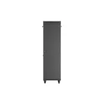 Lanberg FF01-6642-12BL 19 42U SZÉL:600mm MÉLY:600mm MAG:2097mm lapraszerelt LCD üvegajtós fekete álló rack szekrény