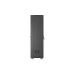 Lanberg FF01-6642-12B 19 42U SZÉL:600mm MÉLY:600mm MAG:2047mm lapraszerelt üvegajtós fekete álló rack szekrény
