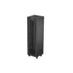 Lanberg FF01-6642-23BL 19 42U SZÉL:600mm MÉLY:600mm MAG:2127mm lapraszerelt LCD hálós fémajtós fekete álló rack szekrény