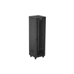 Lanberg FF01-6642-23BL 19 42U SZÉL:600mm MÉLY:600mm MAG:2127mm lapraszerelt LCD hálós fémajtós fekete álló rack szekrény