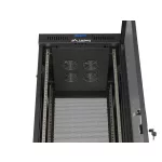 Lanberg FF01-6642-23BL 19 42U SZÉL:600mm MÉLY:600mm MAG:2127mm lapraszerelt LCD hálós fémajtós fekete álló rack szekrény