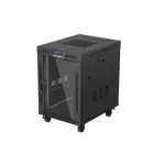 Lanberg FF01-6815-12BL 19 15U SZÉL:600mm MÉLY:800mm MAG:898mm lapraszerelt LCD üvegajtós fekete álló rack szekrény