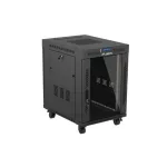 Lanberg FF01-6815-12BL 19 15U SZÉL:600mm MÉLY:800mm MAG:898mm lapraszerelt LCD üvegajtós fekete álló rack szekrény