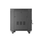 Lanberg FF01-6815-12BL 19 15U SZÉL:600mm MÉLY:800mm MAG:898mm lapraszerelt LCD üvegajtós fekete álló rack szekrény