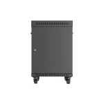 Lanberg FF01-6815-12BL 19 15U SZÉL:600mm MÉLY:800mm MAG:898mm lapraszerelt LCD üvegajtós fekete álló rack szekrény
