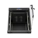Lanberg FF01-6815-12BL 19 15U SZÉL:600mm MÉLY:800mm MAG:898mm lapraszerelt LCD üvegajtós fekete álló rack szekrény